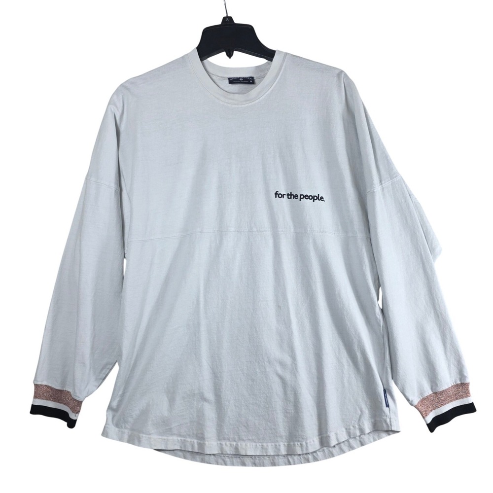 Spirit Jersey Houston Texas Long Sleeve Oversized White Cotton Shirt M Houston
